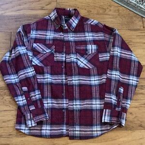 Architect Jean Co Mens size L Red, white and Blue long sleeve flannel shirt